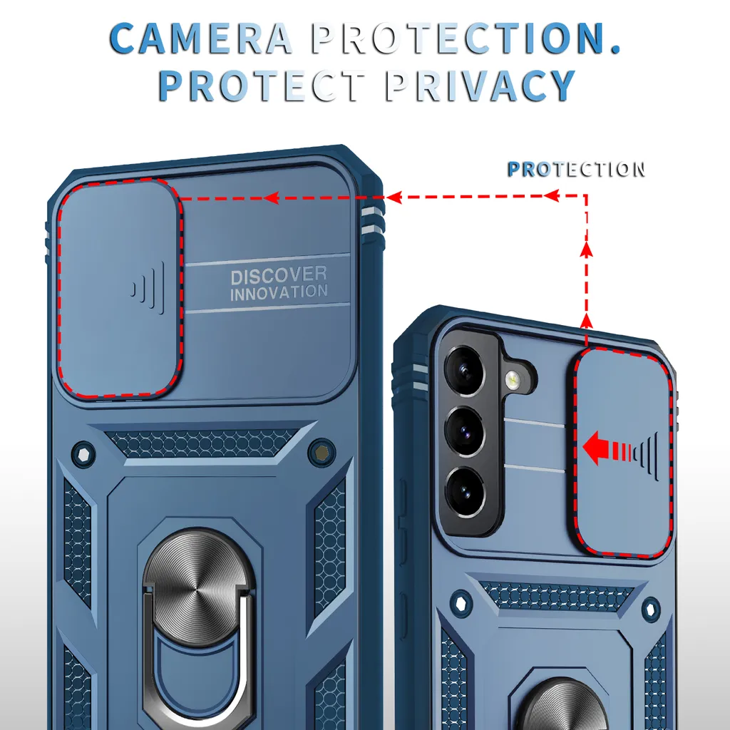 Custodia Samsung S23 Blu: Protezione Fotocamera e Porta Carte Robusta - 2