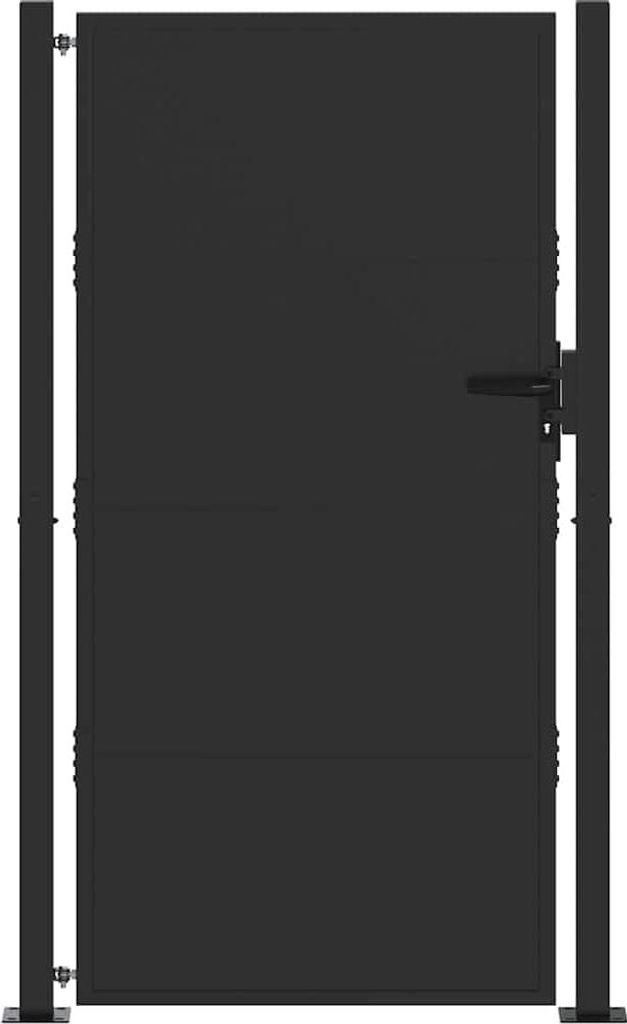 vidaXL Gartentor Schwarz 110 x 205 cm Pulverbeschichteter Stahl