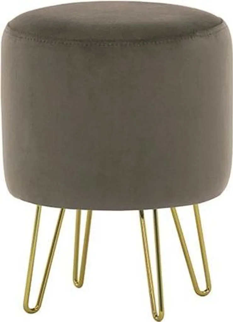Petit pouf rond Flair-Velluto 19 avec pieds métalliques dorés chic