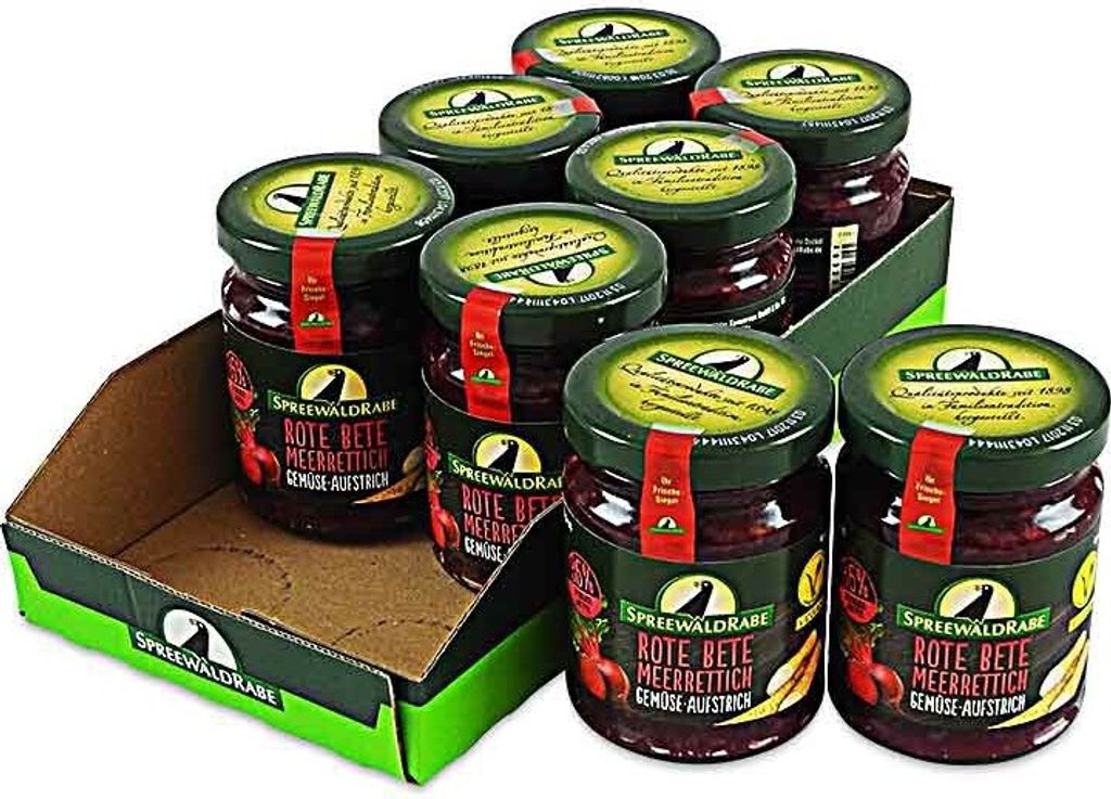Rote Bete Meerrettich Gemüseaufstrich 8er Set (8 Gläser à 135 g)