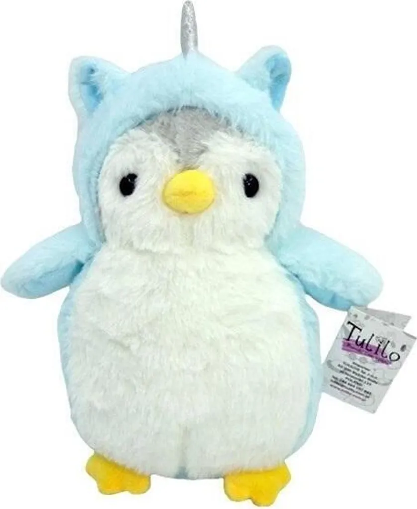 Peluche pingouin bleu Romek 20cm : doudou souple pour cadeau naissance