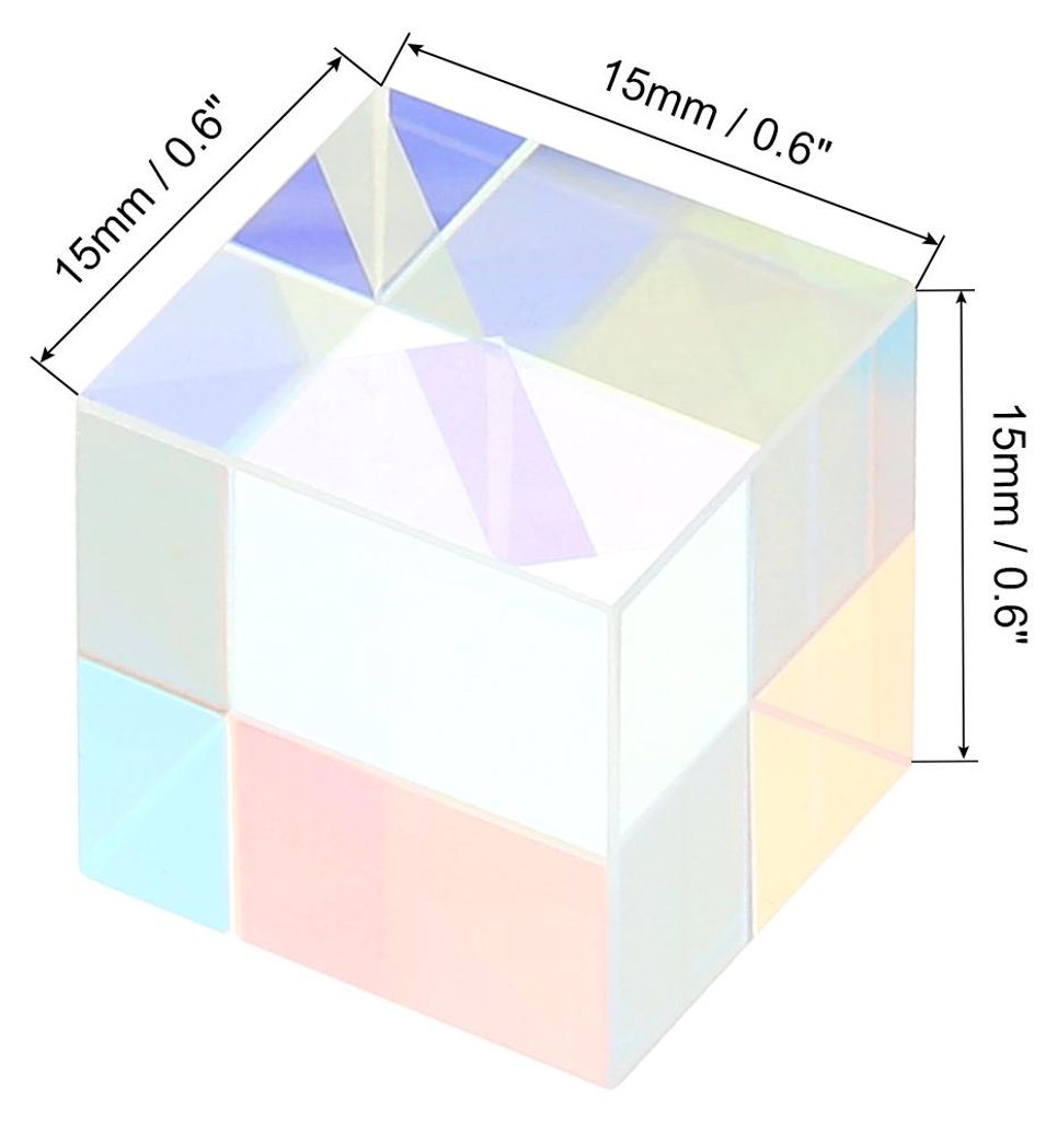 15x15x15mm Glas Prisma Wš¹rfel Mini Optisch X-Wš¹rfel Rgb Prisma Wš¹rfel fš¹r Physik Lehrmodell Unterricht Kunst Dekor Fotografie Requisite...