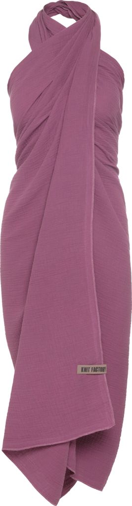 Knit Factory Liv Pareo - XL Musselintuch - Strandtuch - Violett - 180x130 cm