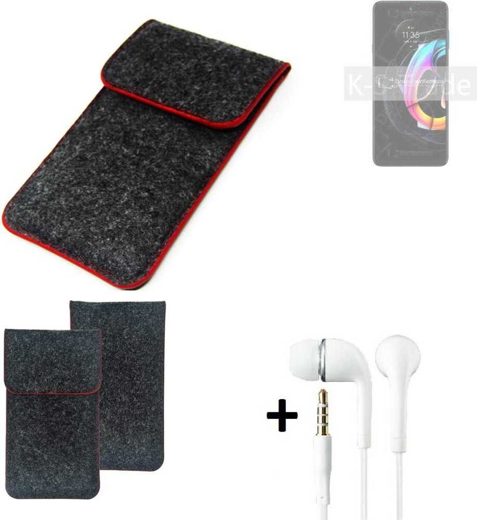 K-S-Trade Handy Schutz Hülle kompatibel mit Motorola Edge 20 Lite Schutzhülle Handyhülle Filztasche Pouch Tasche Case Sleeve Filzhülle dunkelgrau