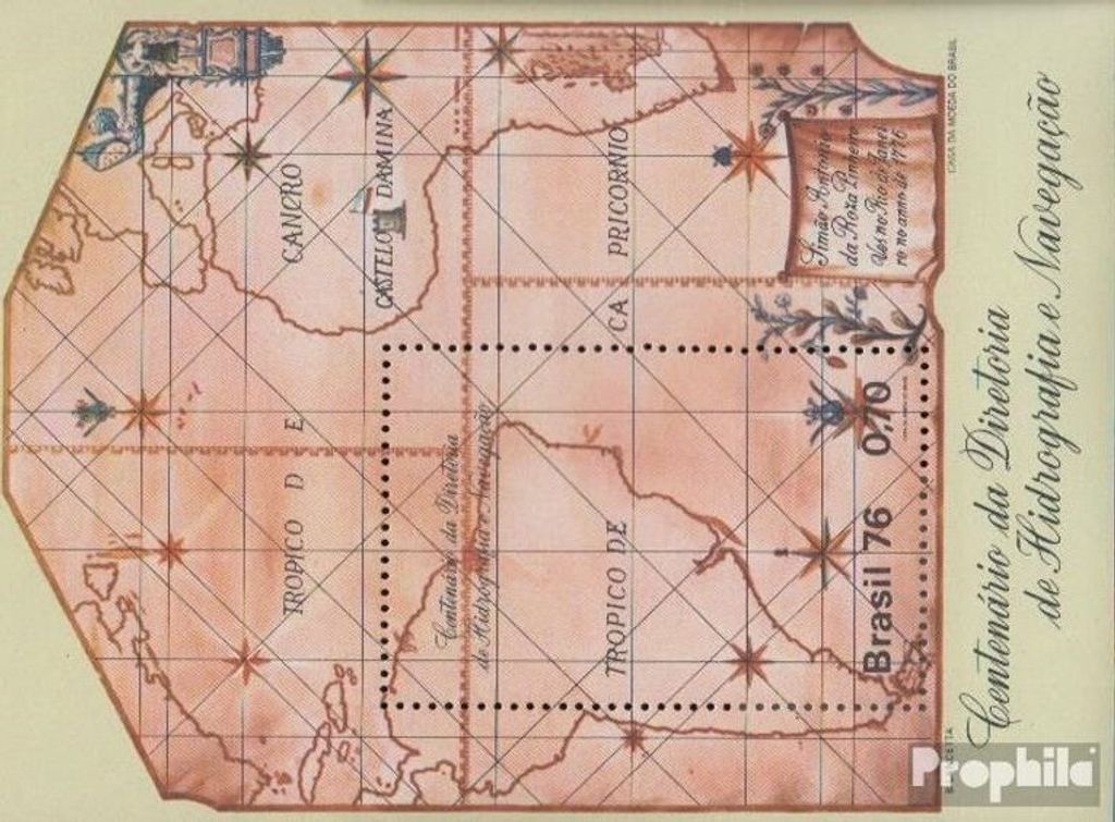 Briefmarken Brasilien 1976 Mi Block37 (kompl.Ausg.) postfrisch Amt für Hydrographie und Navigation