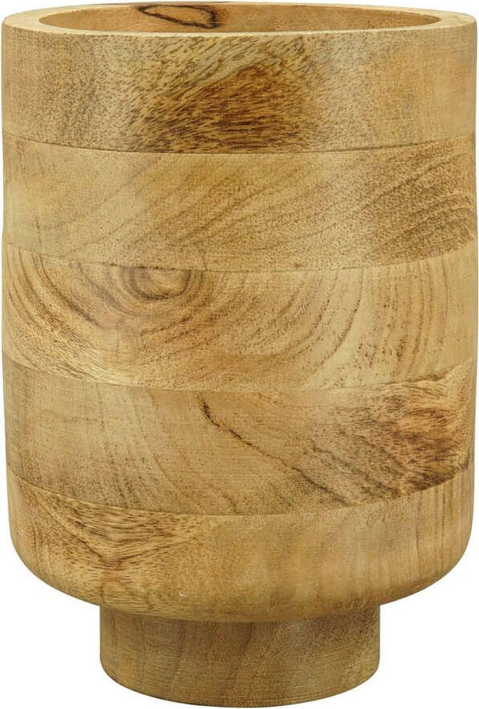Übertopf Holz "DOST" natur Blumentopf Ø15cm H21cm Pflanzkübel Topf Indoor Deko