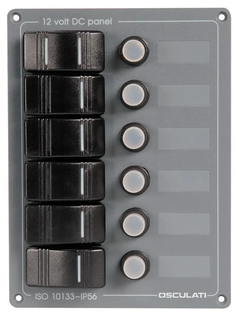 Panneau interrupteur étanche en aluminium pour commande 12V de bateau