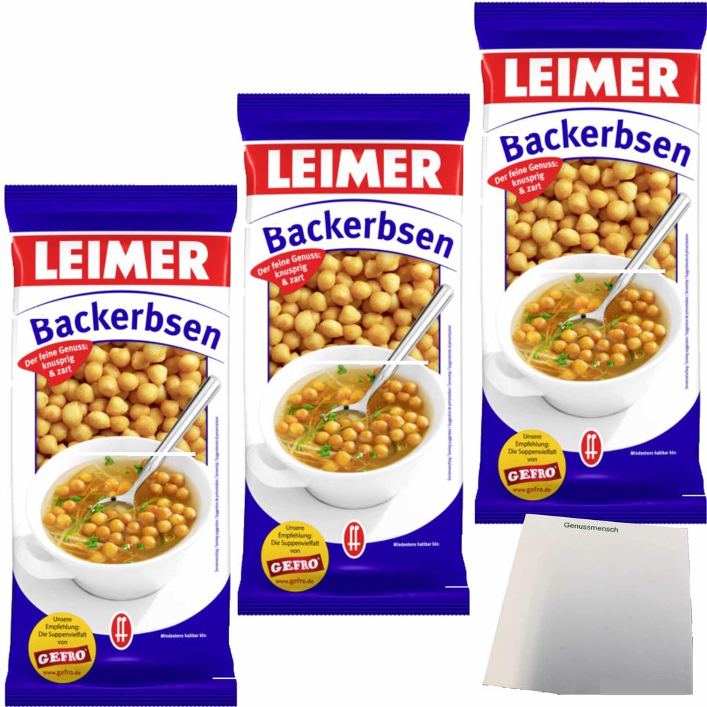 Leimer Backerbsen 3er Pack (3x200g Packung) + usy Block Produktbild 