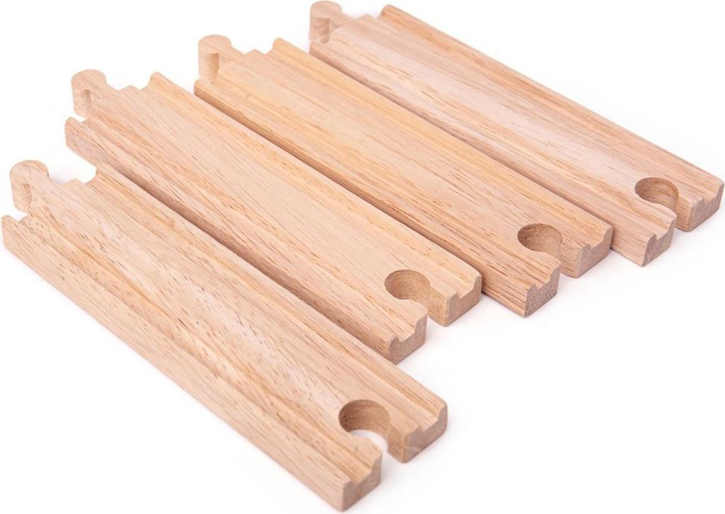 Bigjigs Rail Lange gerade Schienen 21 cm 4 Stück Produktbild 