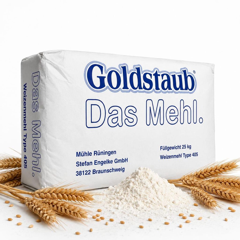Weizenmehl Typ 405 25kg Gebäck Backmehl Kuchenmehl Haushalt Produktbild 