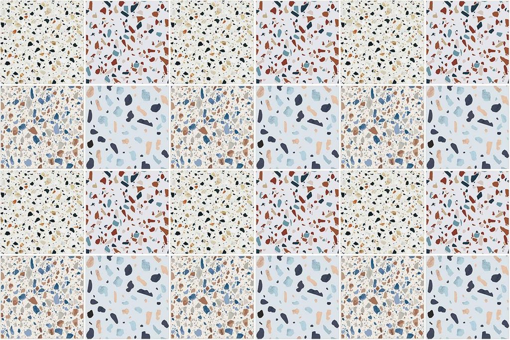 Fliesenaufkleber 20 x 20 cm – 24 Stück – Selbstklebend – Wasserfest – Pflegeleicht – Hitzebeständig – Für Küche & Bad – Mosaik mi...