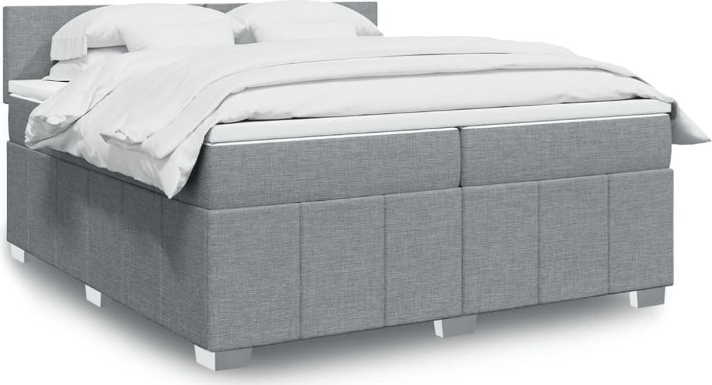 Maison Exclusive - Boxspringbett mit Matratze Hellgrau 200x200 cm Stoff