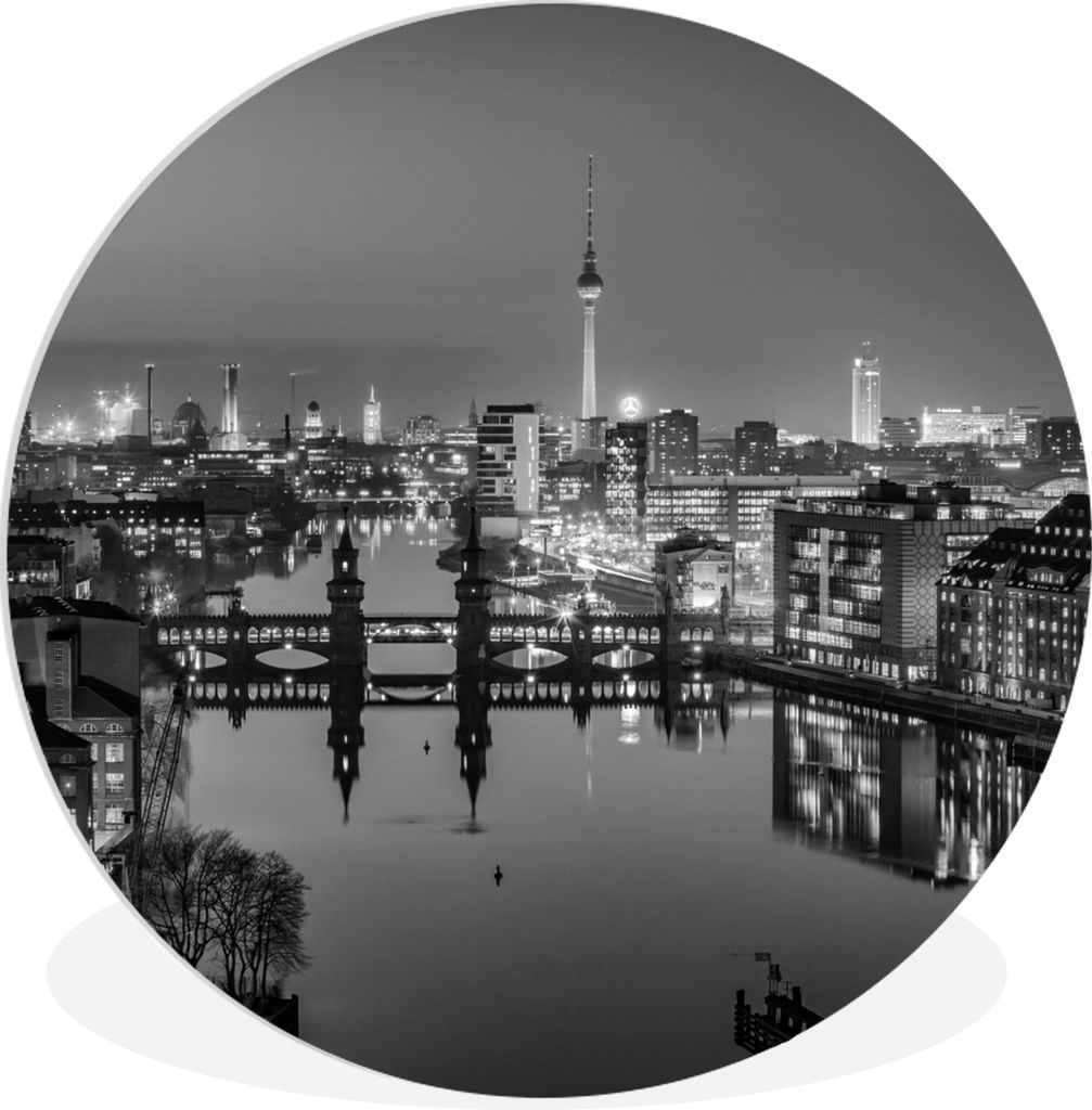 MuchoWow Rundes Wandbild - Runde Bilder Berlin - Fluss - Stadt Ø 30 cm Kreis Wanddekoration Kunststoff - Wandkreis - Wandschmuck - Schlafzimmer ...
