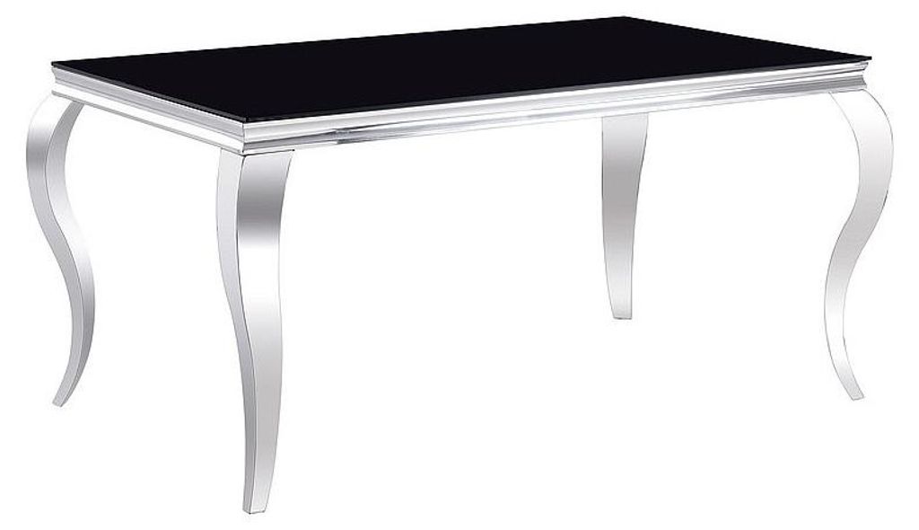 Table à manger en verre - Noir et argenté - 6 couverts - L Image du produit 