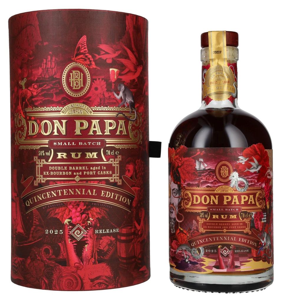 Don Papa 7 Years Old Small Batch Ex-Bourbon & Port Casks Rum Quincentennial Edition 50% Vol. 0,7l in Geschenkbox