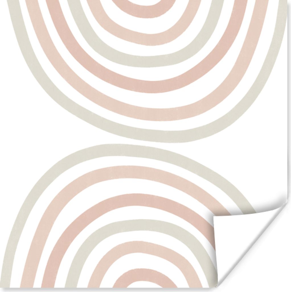 MuchoWow Poster Regenbogen - Design - Pastell 75x75 cm - Wand Dekoration