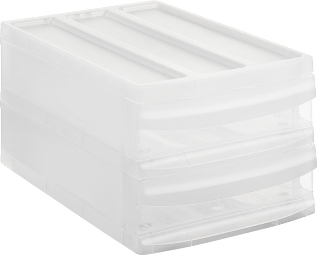 Rotho Schubladenbox M Duo SYSTEMIX zwei Schubladen je 4.5 L - Aufbewahrungsbox 39,5 x 25,5 x 20,3 cm - Organizer aus Kunststoff - Organizer stapelb...
