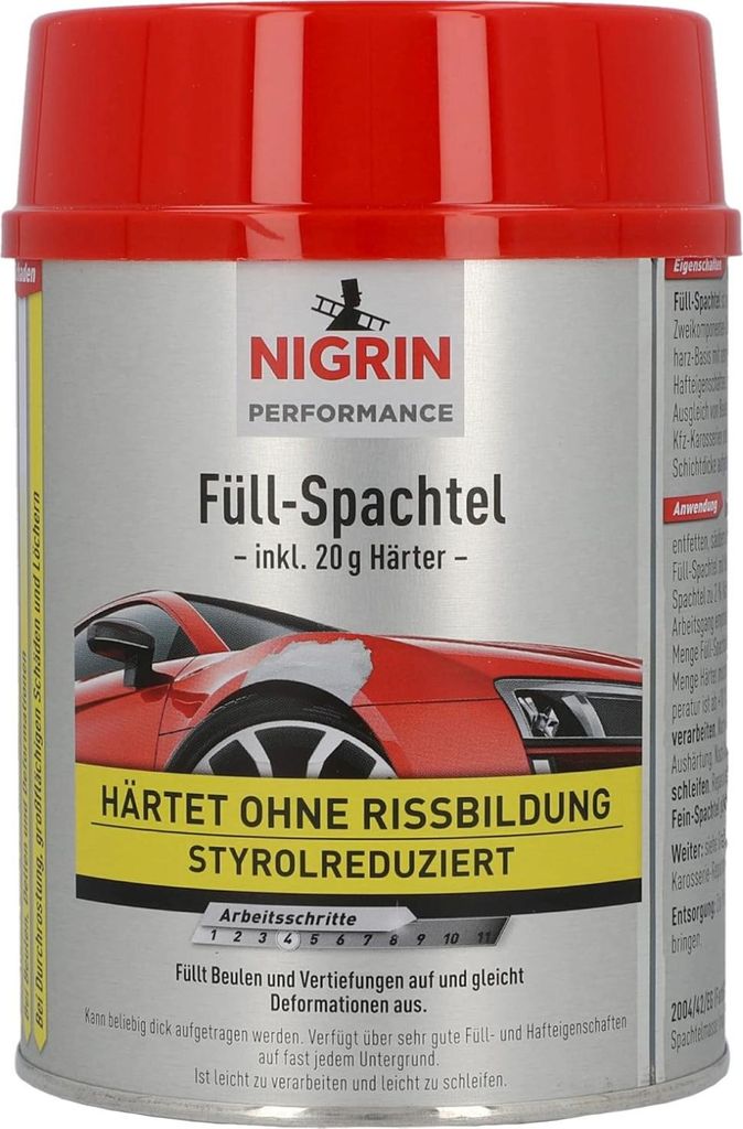 Nigrin 2K Füll-Spachtel mit Härter 1kg Reparatur-Spachtel Produktbild 