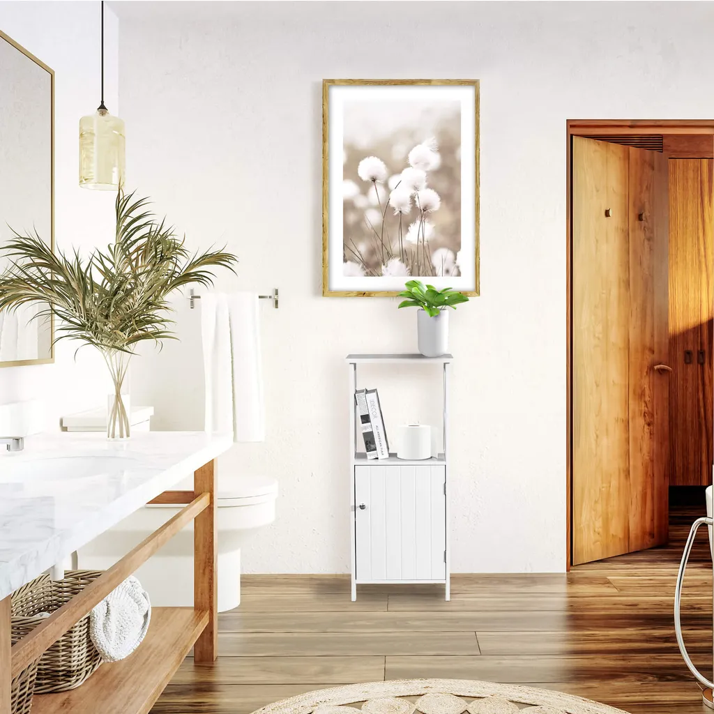Meuble Bas Salle de Bain pour Optimiser l'Espace avec Porte et Tablette - 2