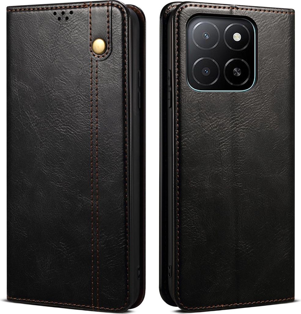 Hülle für Honor X8C Leder Brieftasche Schutzhülle mit Standfunktion Schwarz