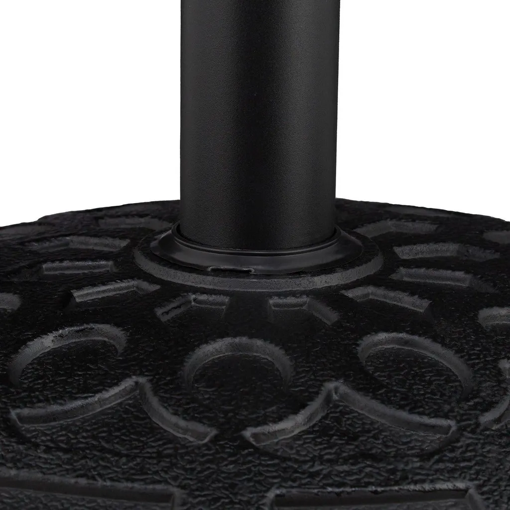 Support de parasol noir pour terrasse stable face au vent d'été