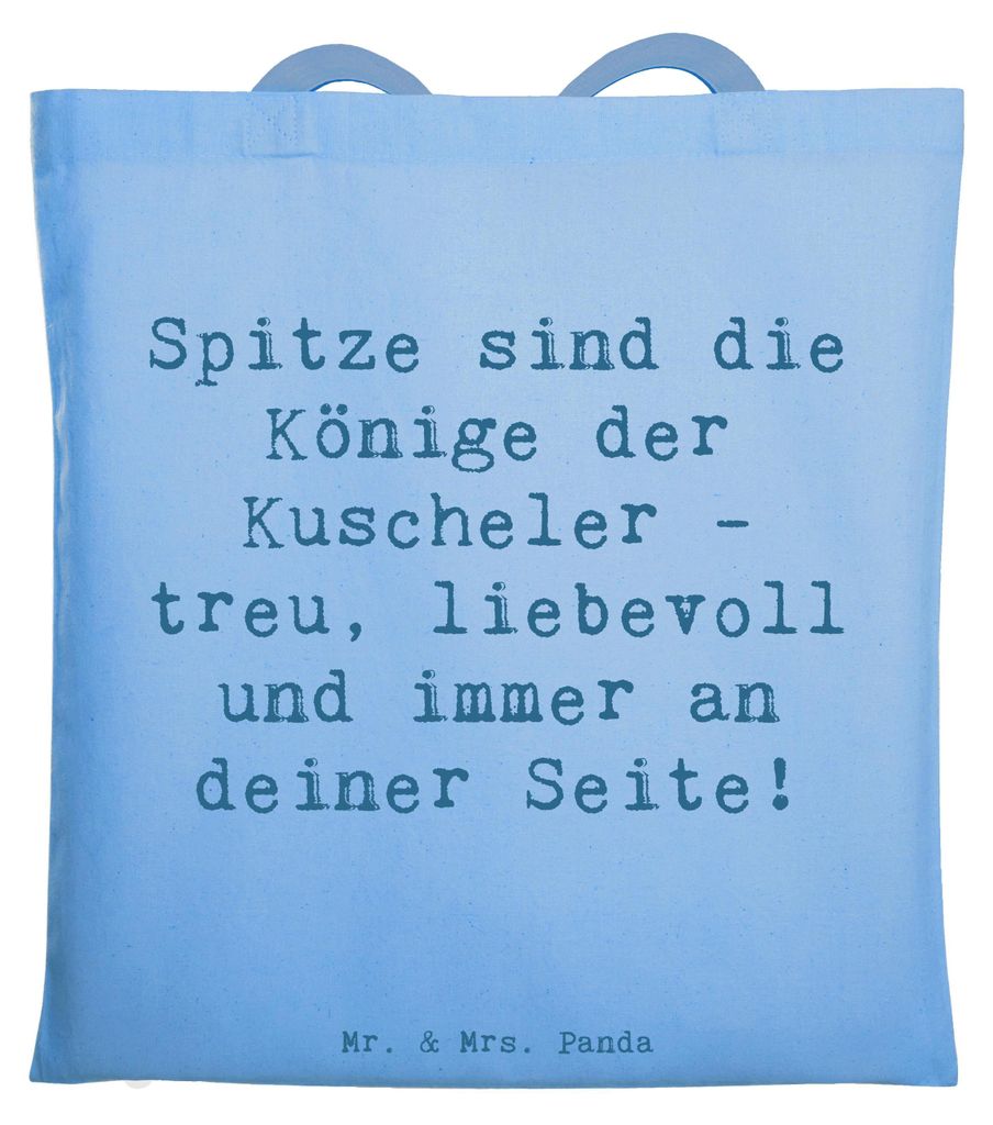 Mr. & Mrs. Panda Schultasche Spruch Spitz König - Sky Blue - Geschenk, freundliche Art, Uni Tasche, Hunderassen Vielfalt, an deiner Seite, Charakt...