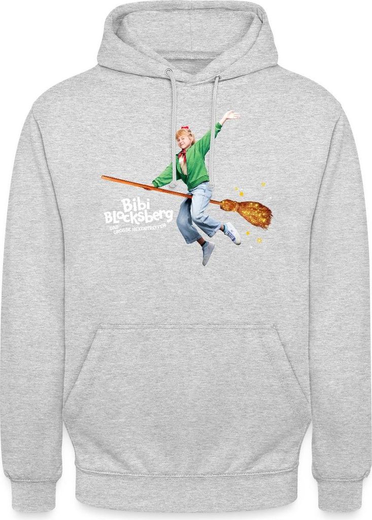 Spreadshirt Bibi Blocksberg Film Bibi Fliegt Auf Kartoffelbrei Uni Hoodie, M, Hellgrau meliert