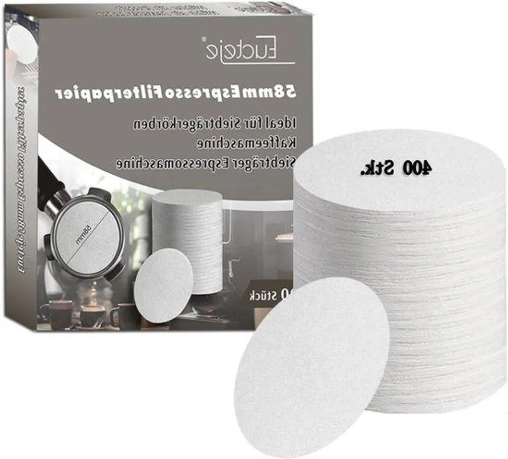 Filtres à café 58 mm blancs - 400 pièces contre les résidus et amertume