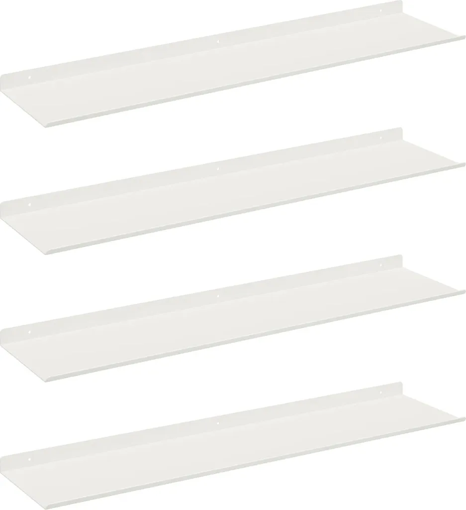 4 Scaffali a Muro Acciaio Bianco 80x18x2,5 cm | Qualità Professionale