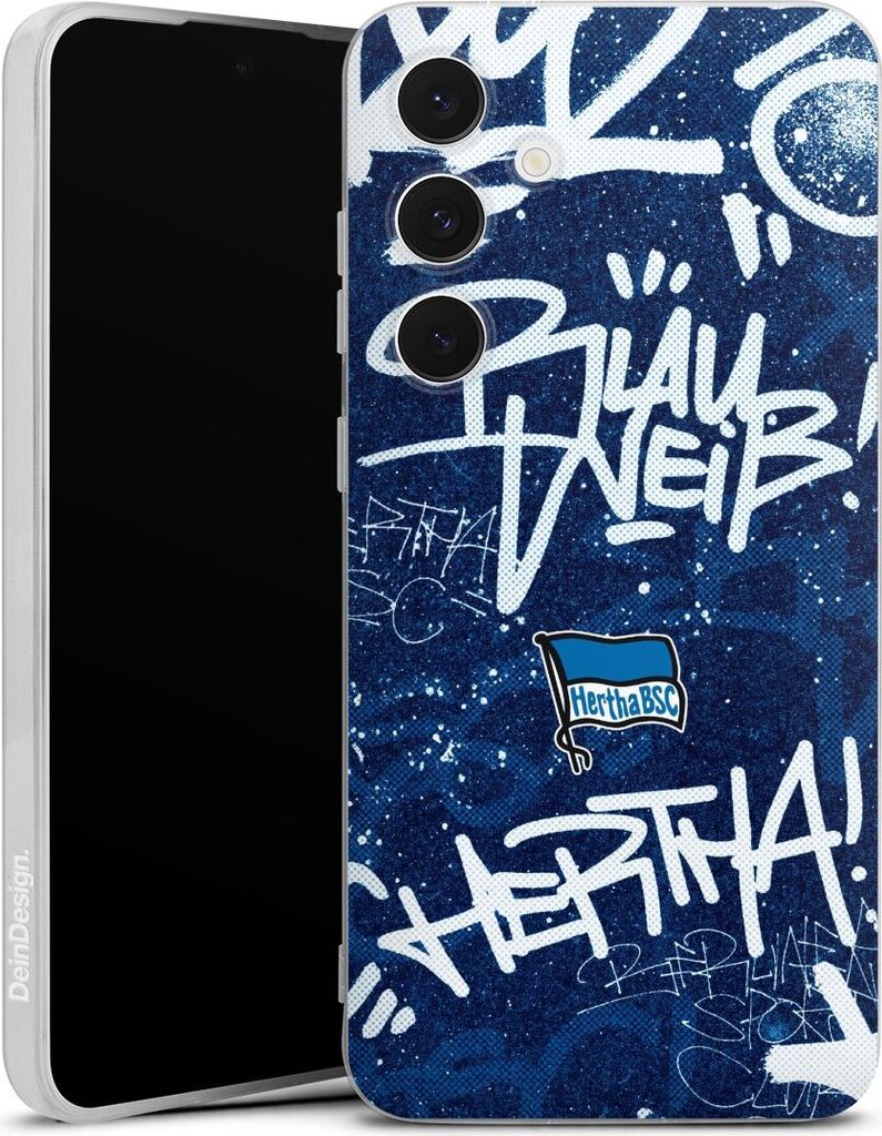 DeinDesign Handyhülle für Samsung Galaxy S24 FE 5G Silikon Hülle Case Smartphone Schutzhülle Graffiti Hertha BSC Offizielles Lizenzprodukt