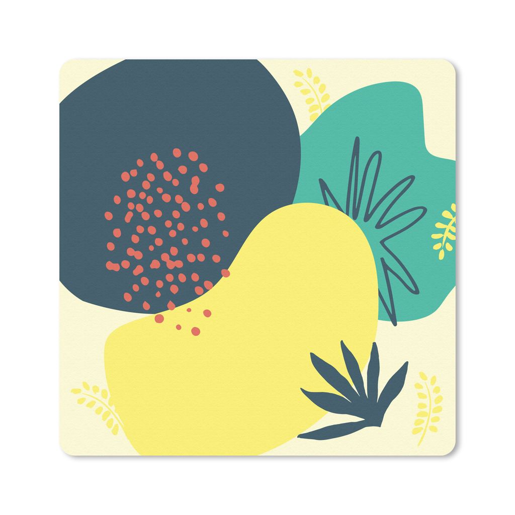 MuchoWow Mauspad Mousepad Sommer - Flecken - Blätter 30x30 cm - Mousepads - Maus Mat - Pad - Mausunterlage - Gaming