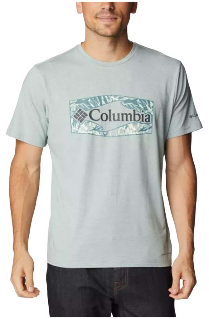 COLUMBIA Men's Sun Trek Short Sleeve Graphic NIAGARA HTHR, PALMED HEX G NIAGARA HTHR, PALMED HEX G S