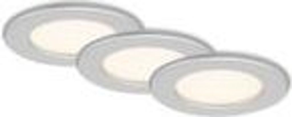 LED Einbauleuchte Ultraflach 3er Set chrom-matt 6W IP44 Produktbild 