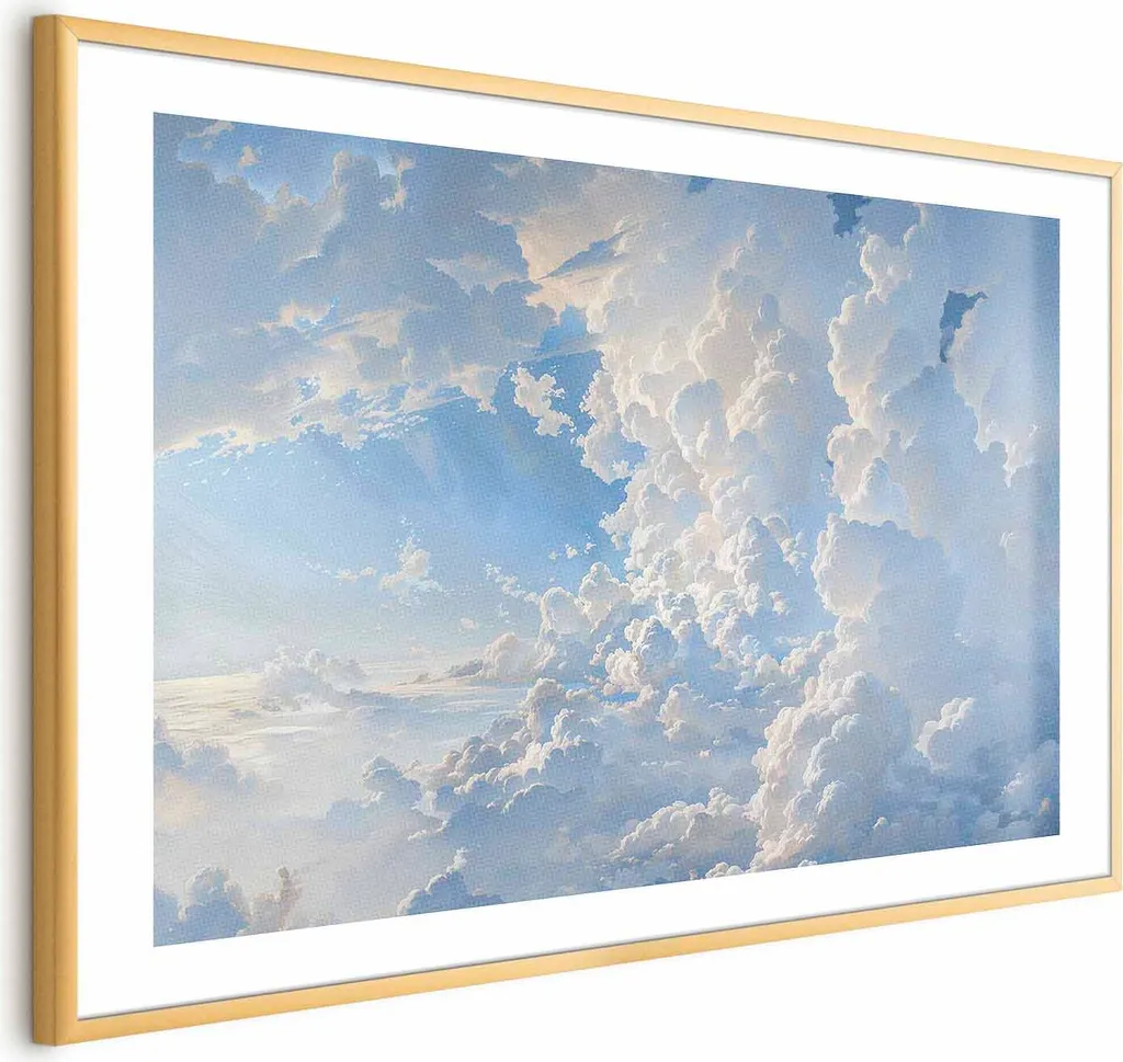 Specifiche Poster Cielo 60x40 cm - Cornice Oro Margine Bianco