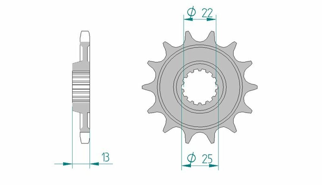 AFAM Stahl Standard Ritzel vorne - 525 Produktbild 