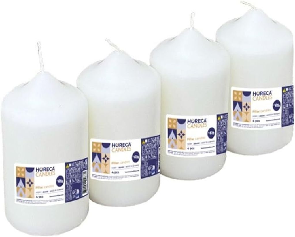 Velas Horeca, tipo "stumpen", color marfil, juego de 4 Imagen del producto 