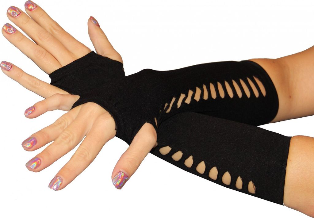 lange schwarze Handschuhe für Damen Produktbild 