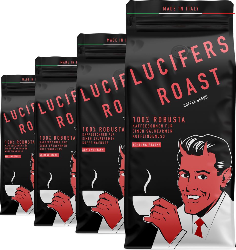 LUCIFERS ROAST 4x1kg Kaffeebohnen aus Italien für den Produktbild 