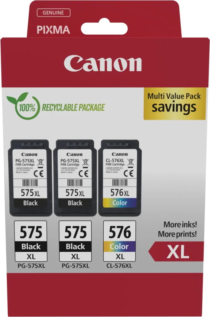 Canon PG-575XL x2 + CL-576XL Multipack | Cartucce Originali Alta Resa