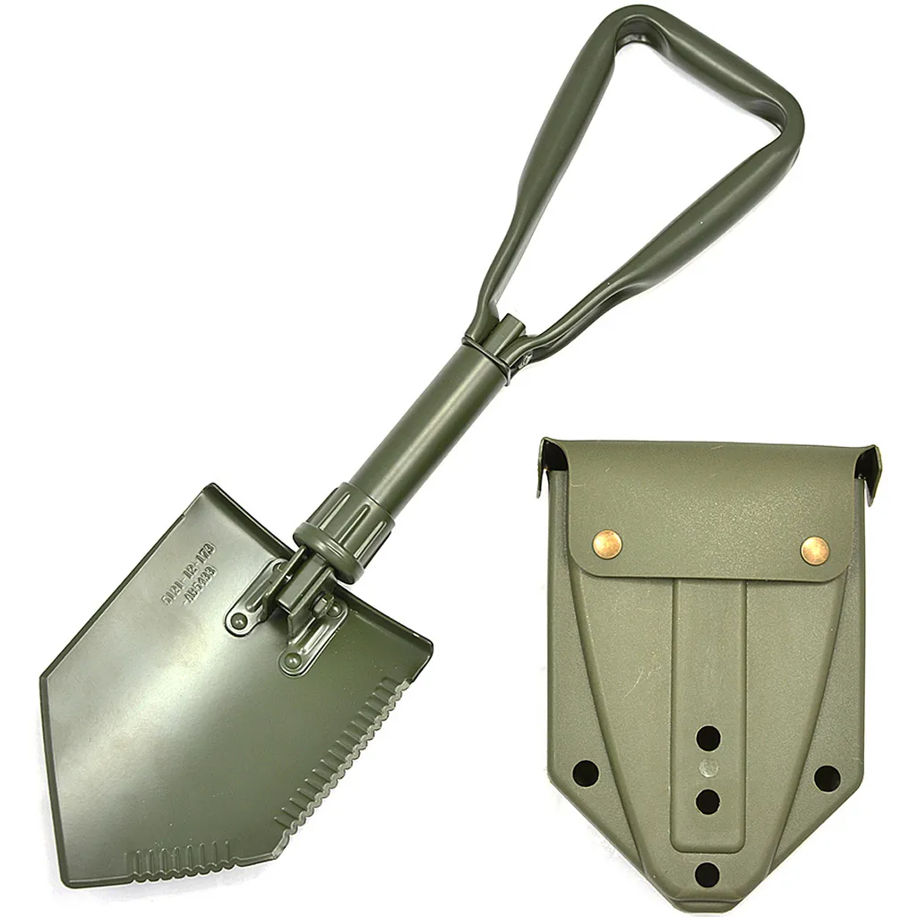Pelle de survie triple articulation en acier trempé avec sac de rangement