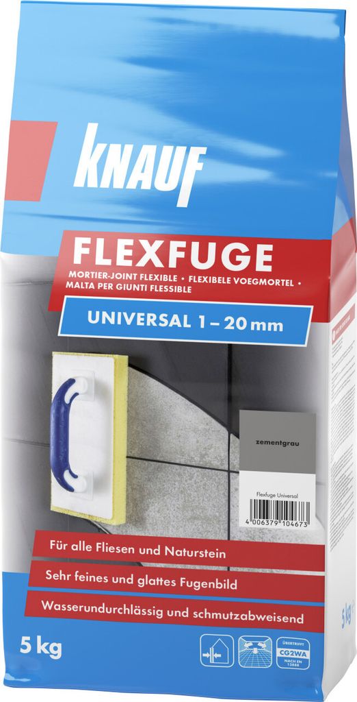 Knauf Fugenmörtel Flexfuge Universal 1 - 20 mm zementgrau 5 Produktbild 