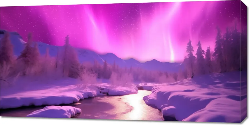 Quadro Paesaggio Aurora Boreale 100x50 - Porta il Nord a Casa Tua