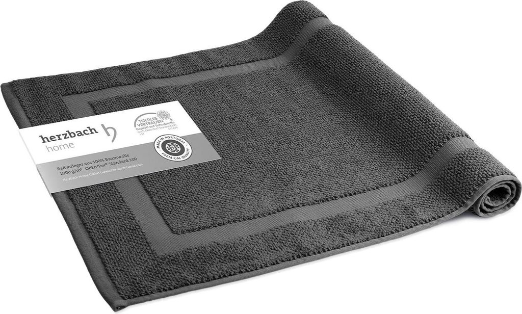 Herzbach Home Damen Badvorleger Spa 50x80 cm HER-BV-Spa-E-5080 Anthrazit 50x80 cm