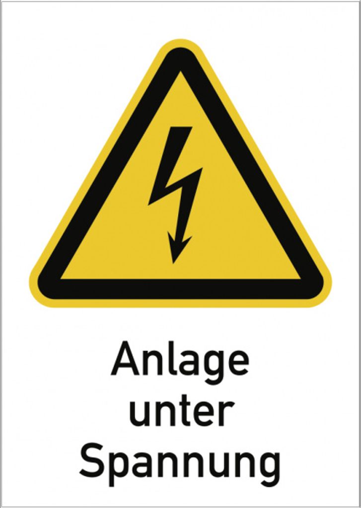 Dreifke Schild Anlage unter Spannung, Kombischild, Kunststoff, 210x297 mm