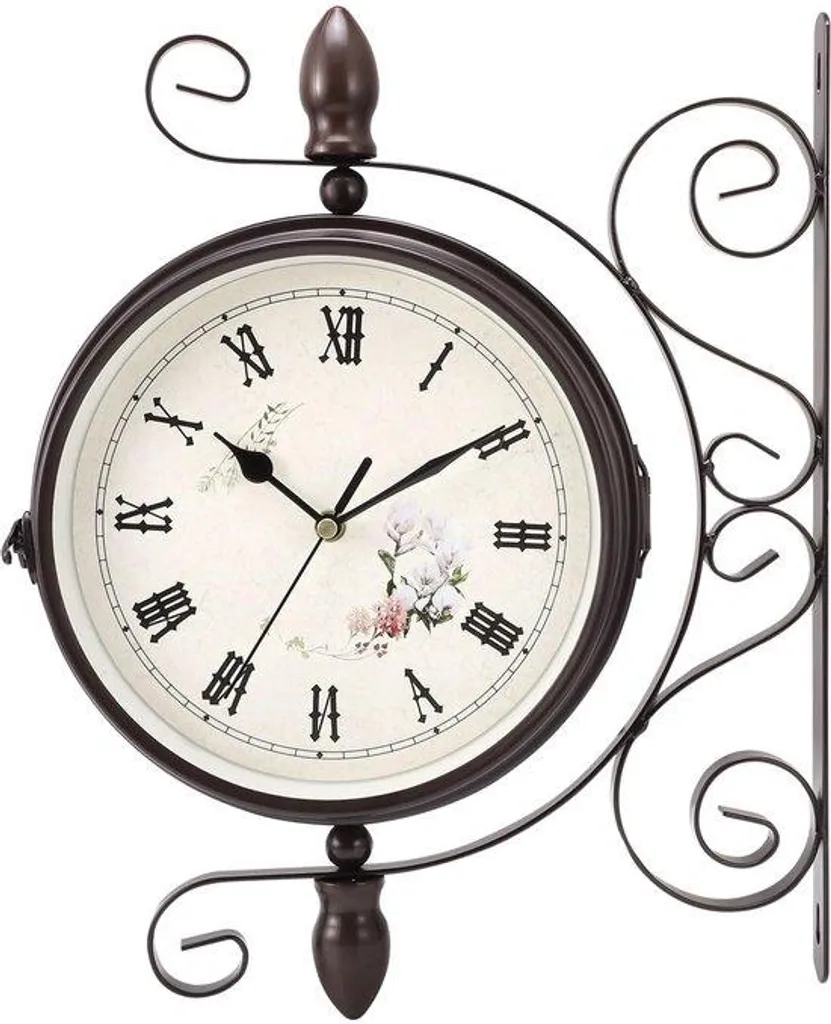 Horloge décorative fer forgé robuste design rétro chic 50 cm anthracite