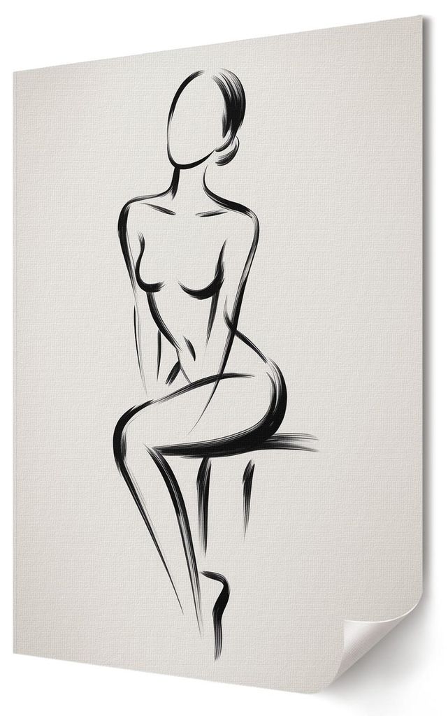 Dezente Silhouette- Kunstdruck A3 (29x42 cm) - Künstlerisch, ausdrucksstark, modern- Wandbild für Wohnzimmer Schlafzimmer & Flur, Modernes Poster...