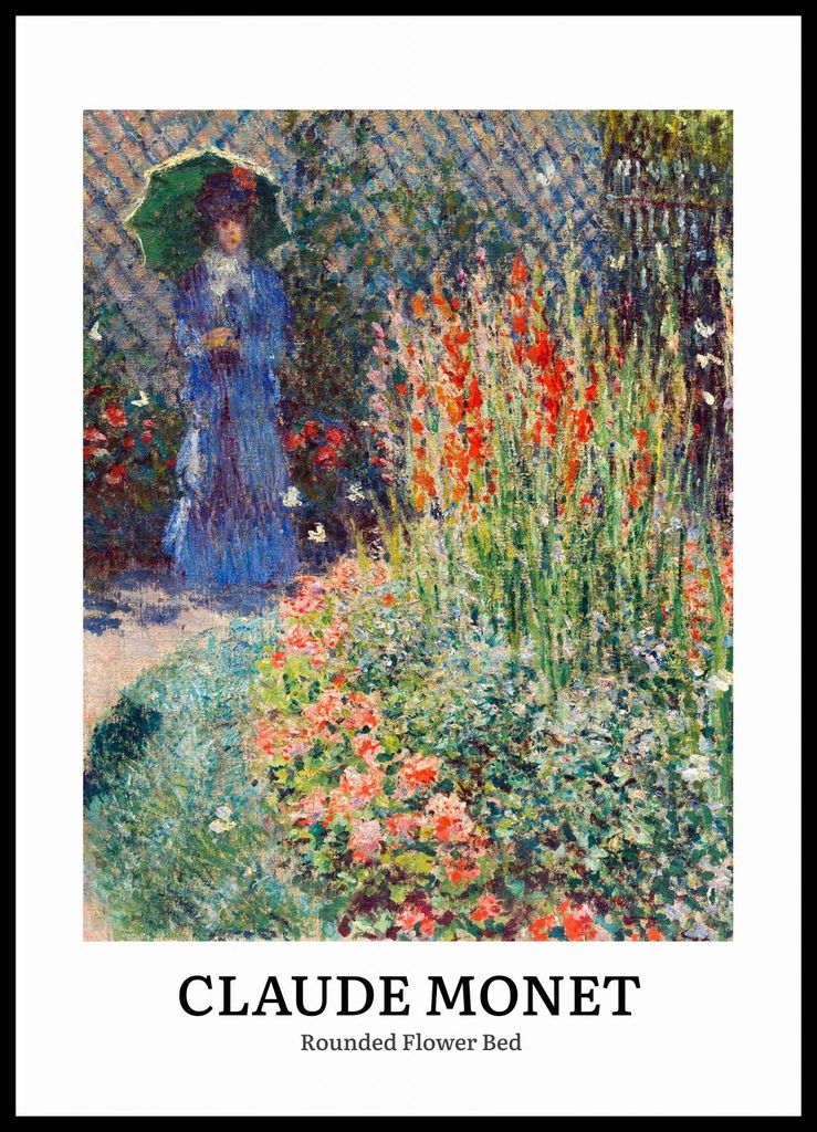 Plakat 50x70cm Design Blütenbett, Monet Vintage für das Wohnzimmer