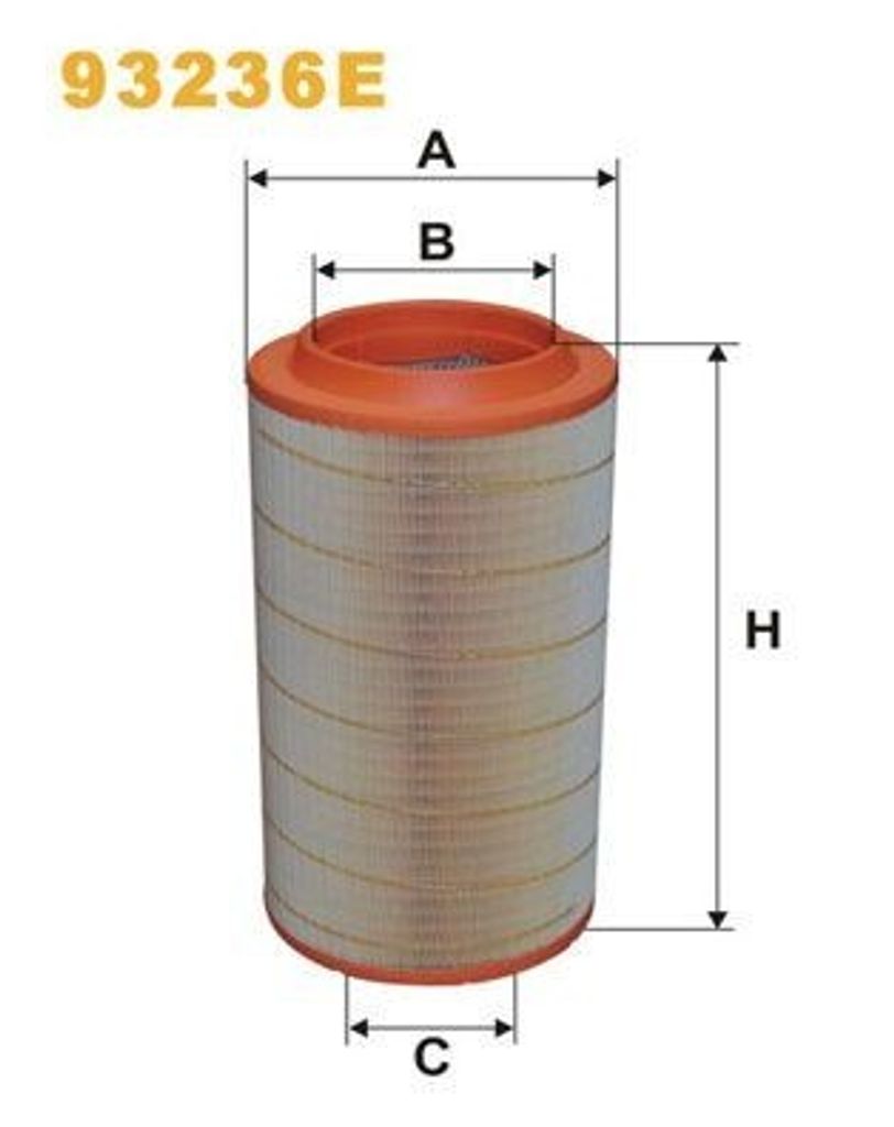 Luftfilter WIX FILTERS 93236E für MAN TGA Filtereinsatz