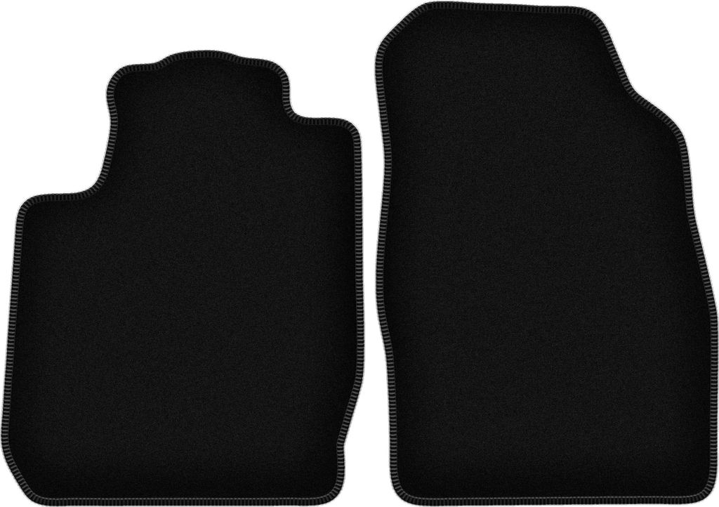 Wielganizator Velours-Autoteppiche vorne – passend für Ford StreetKa (Cabrio, Bj. 2003-2006) – schwarz, passgenau, mit Befestigungen set 2 Stk.