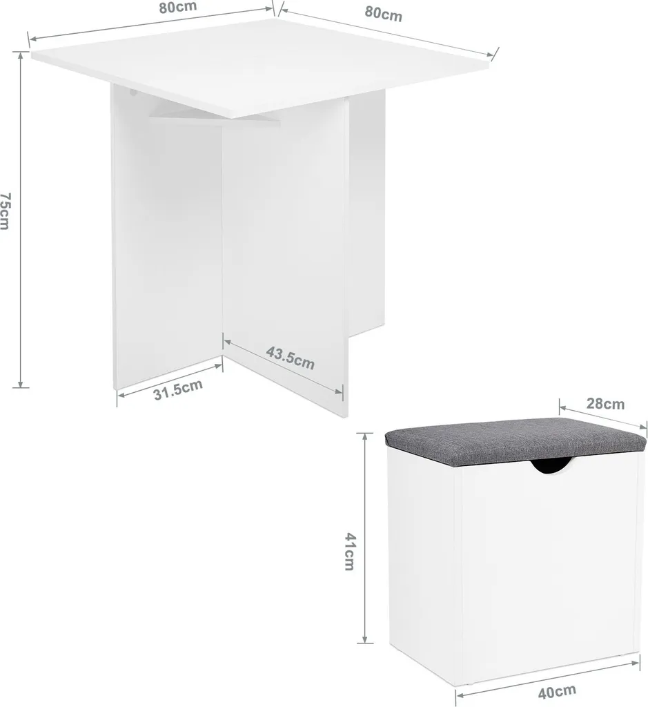 Mondeer Ensemble Table à Manger avec 4 Tabourets de Rangement Pratiques - 9